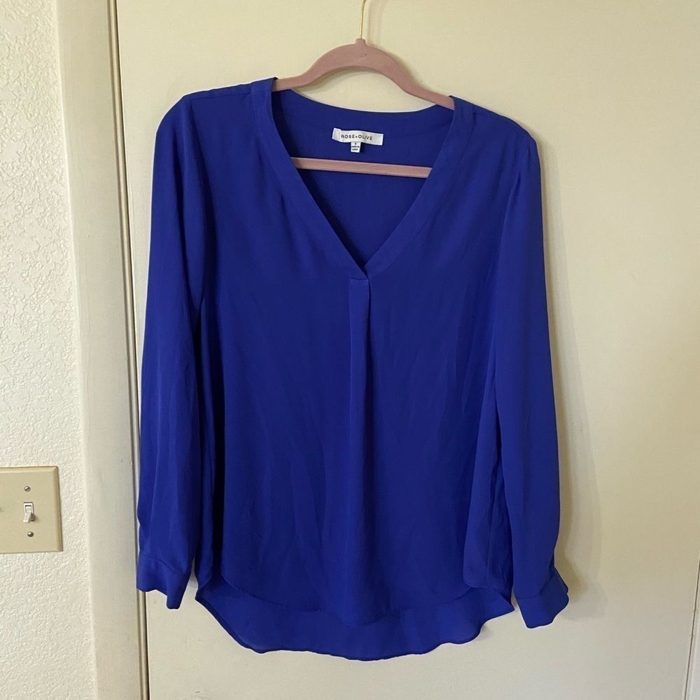 Rose + olive blouse size small